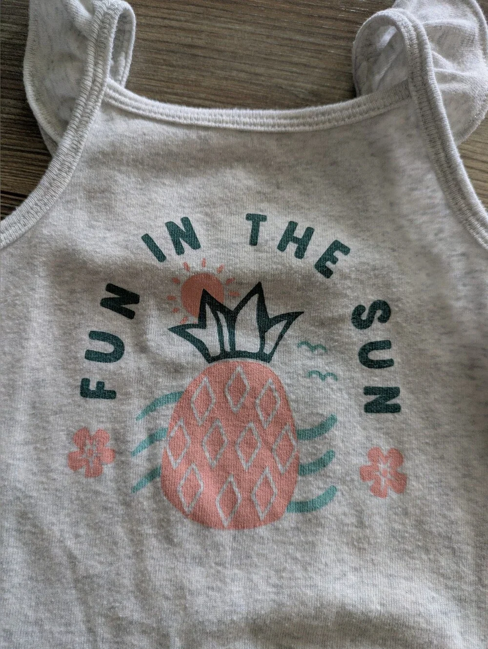Carter's 2 Piece Pineapple Summer Sleeveless Bodysuit & Ruffle Bloomers Set 12M